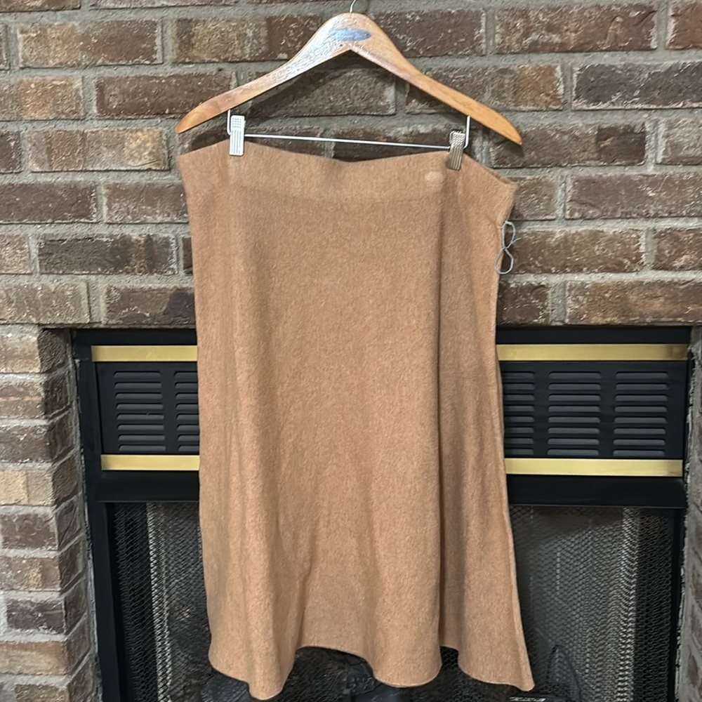 Liz Claiborne Skirt "Caramel Heather" Knit Stretch Aline Super Soft Size XL NWOT